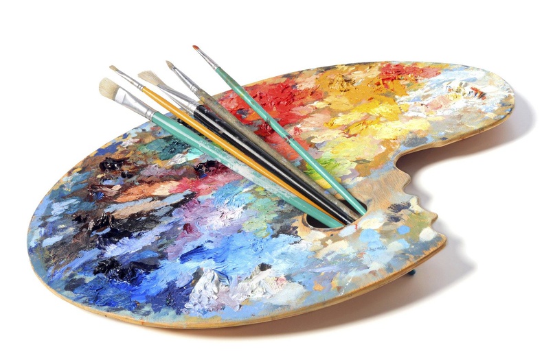Artist's Palette With Brushes
