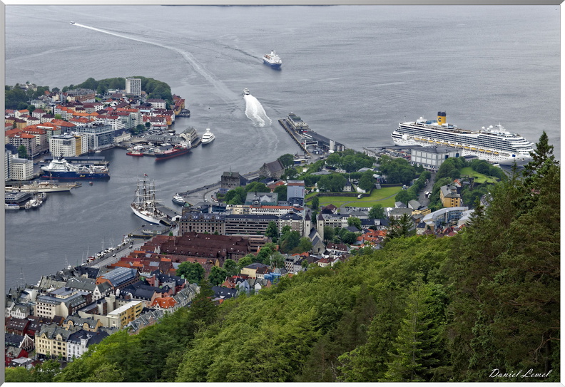Vue de Bergen sur le Mont  Floyen