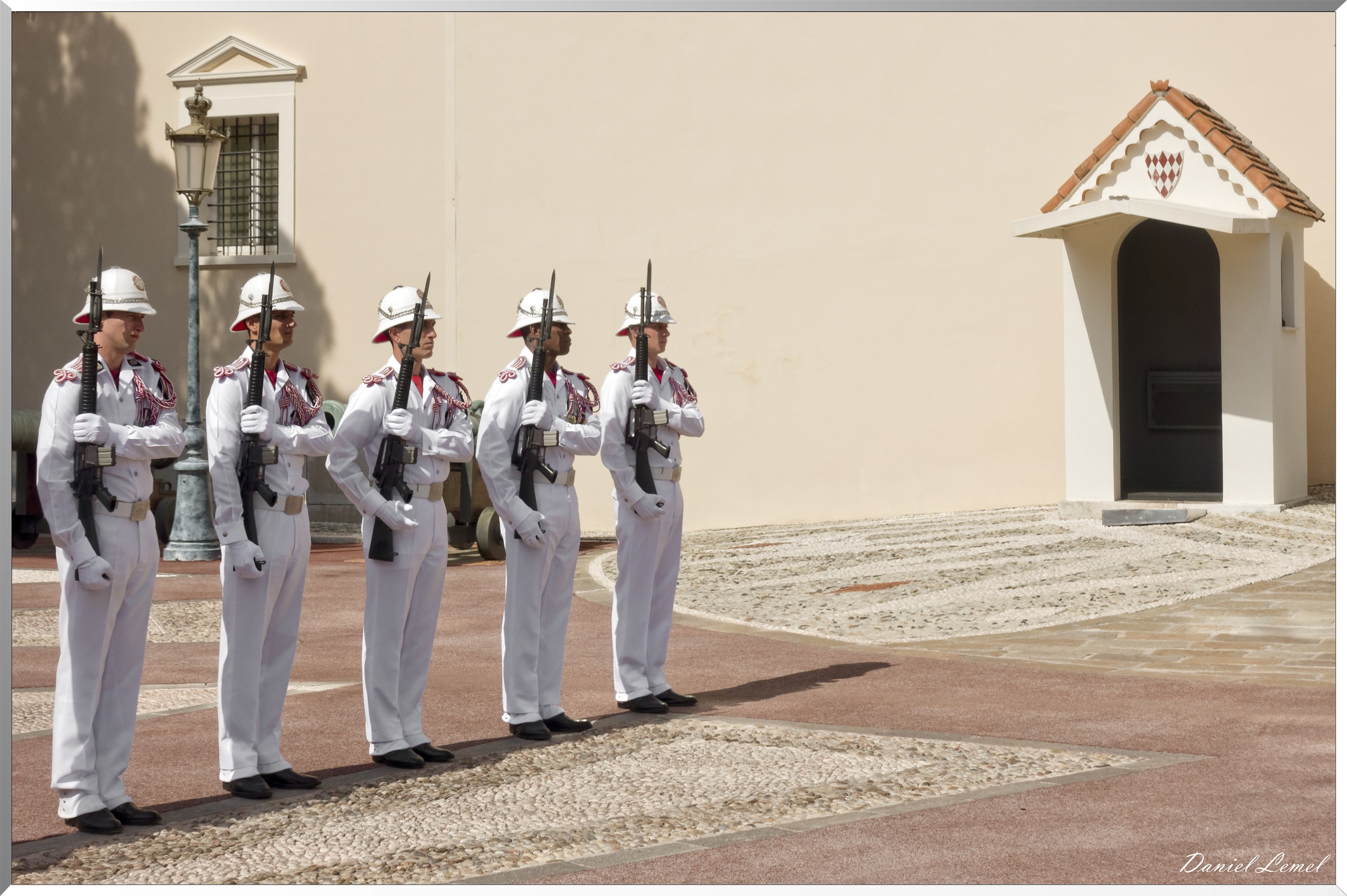 La place du Palais, - Le cérémonial de relève de la garde.