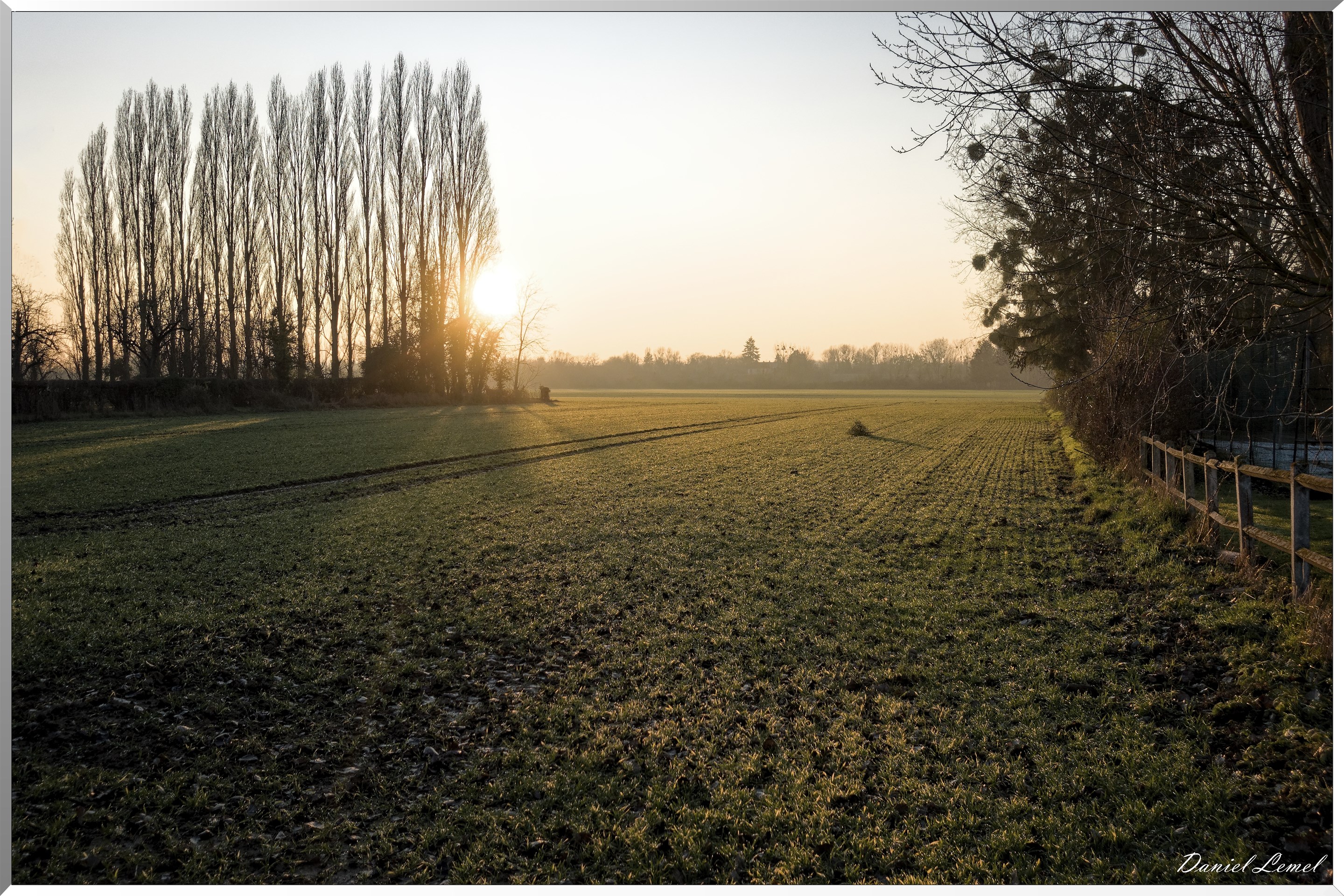 Coucher de soleil sur la pleine
