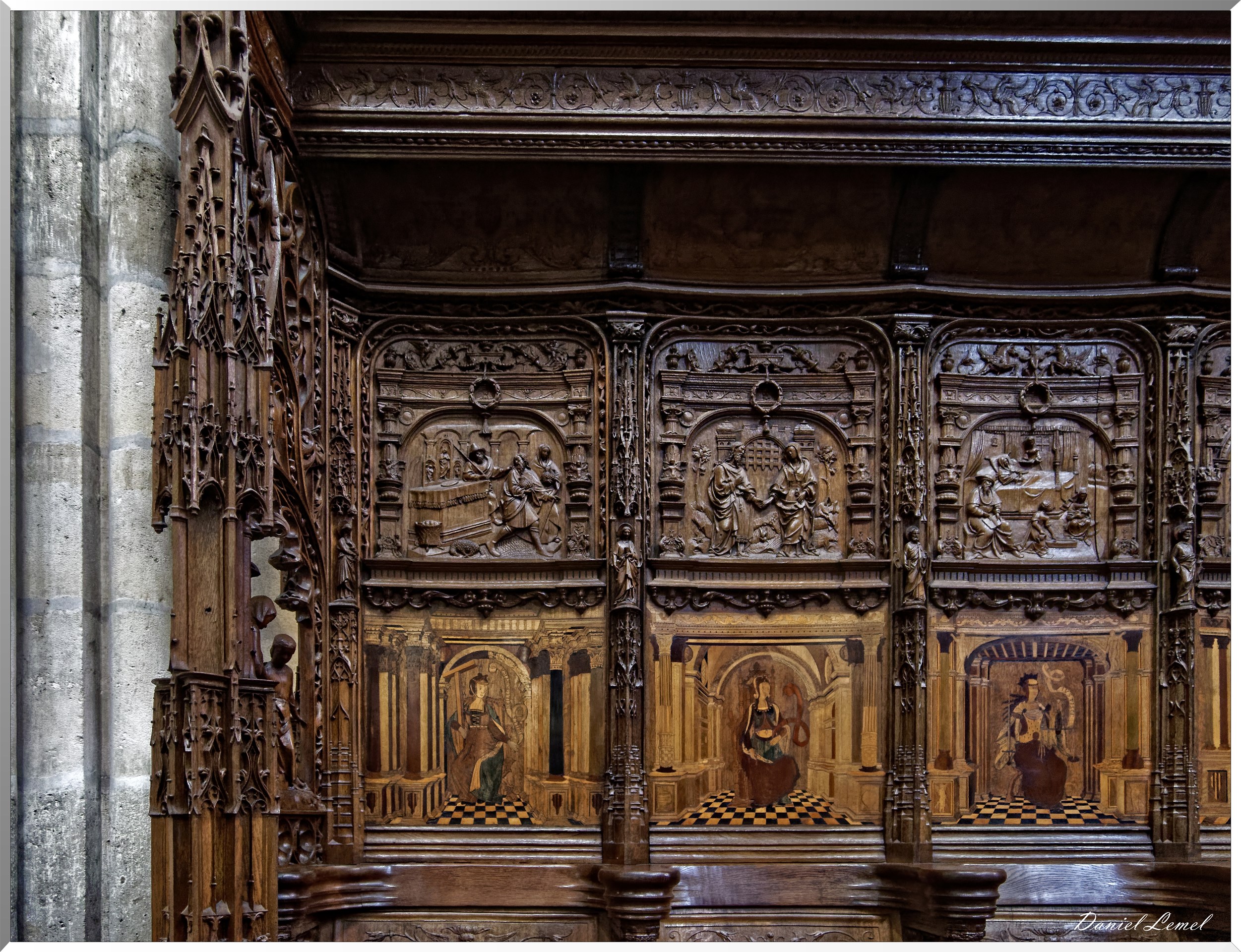 Détail des stalles de la chapelle du château de Gaillon
