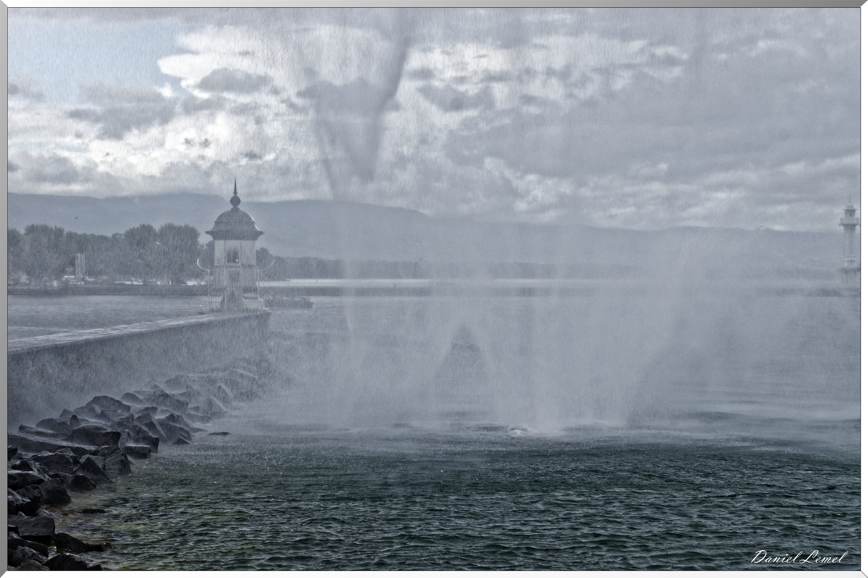 retombée du jet d'eau