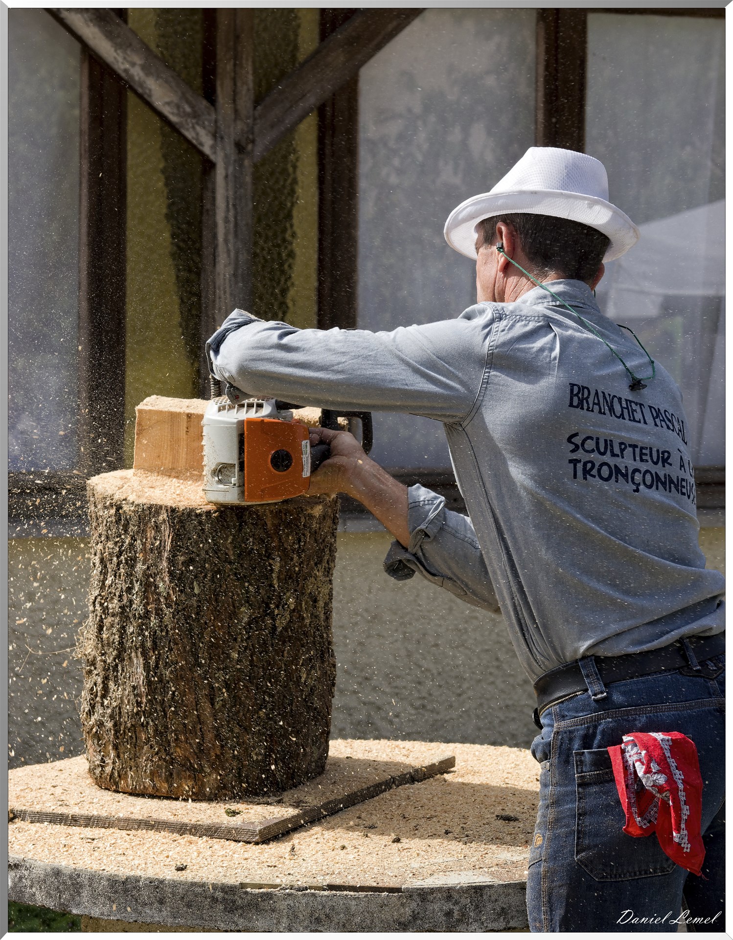 Sculpteur à la tronçonneuse