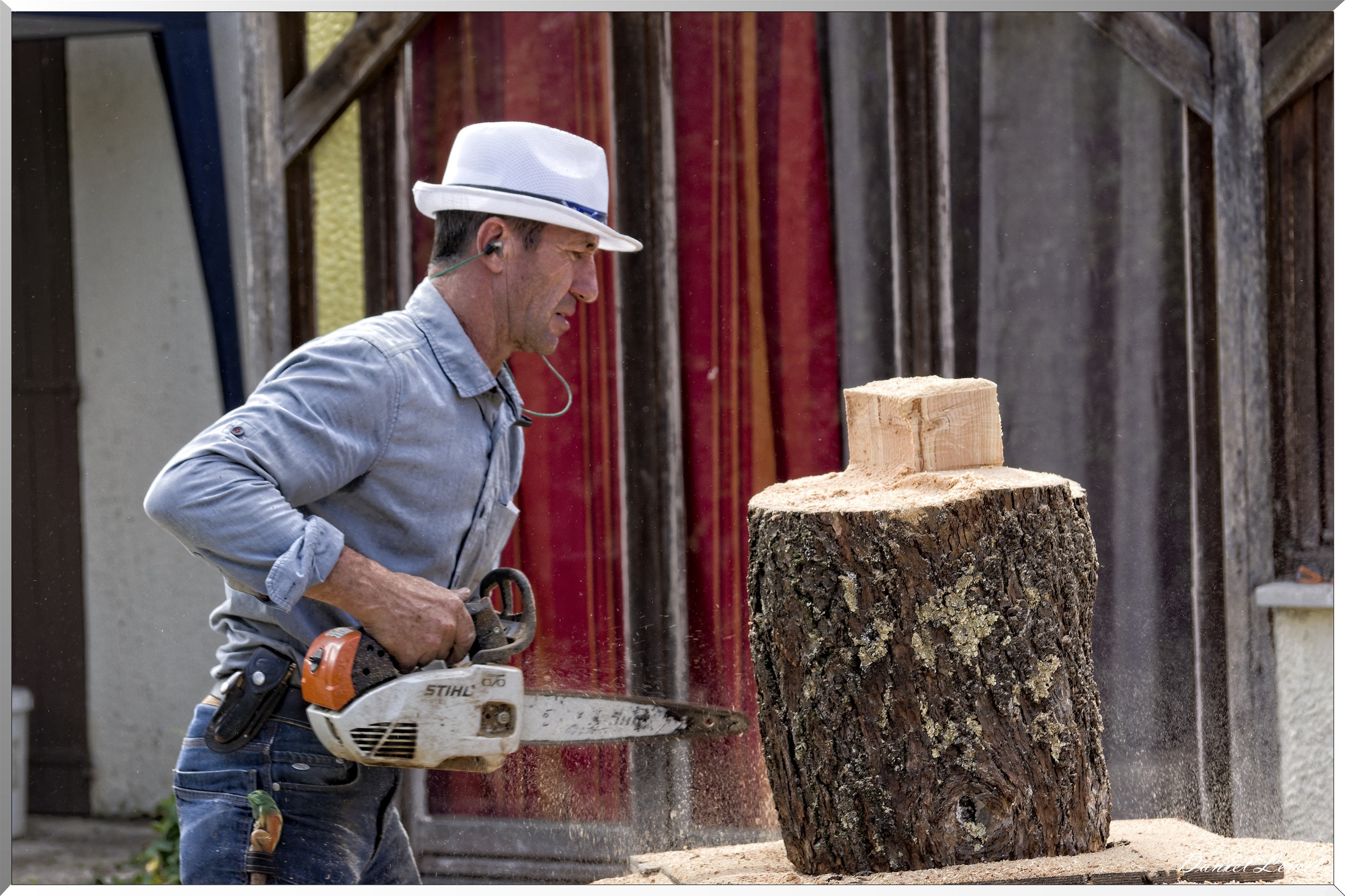 Sculpteur à la tronçonneuse